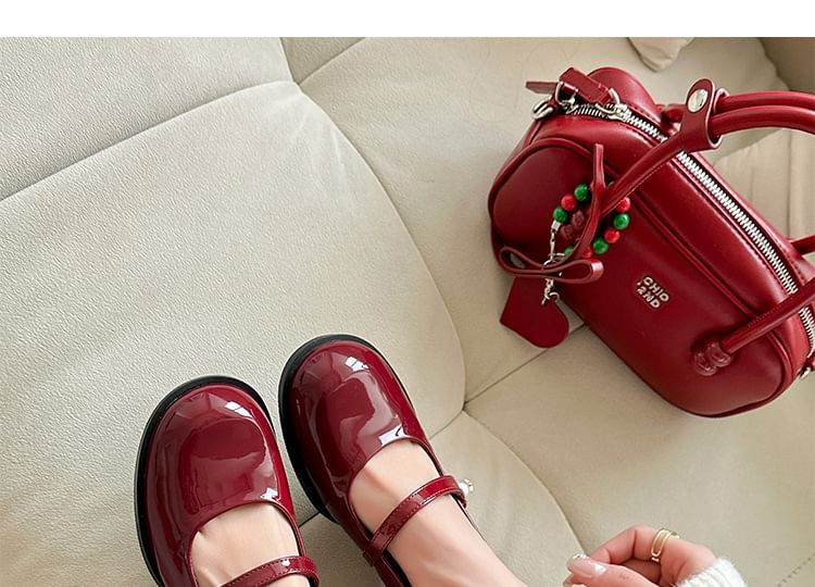 Round Mary Heel Pumps Toe Block Jane