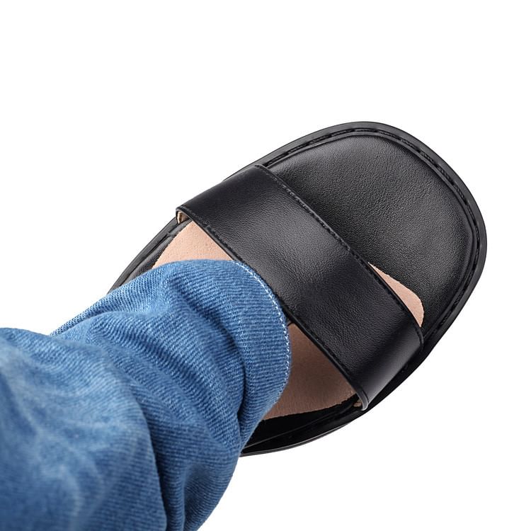 Short Washed Thong Heel Boots Denim Block