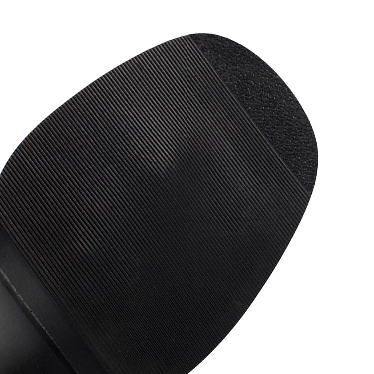 Denim Chunky Heel Thong Boots Washed Tall