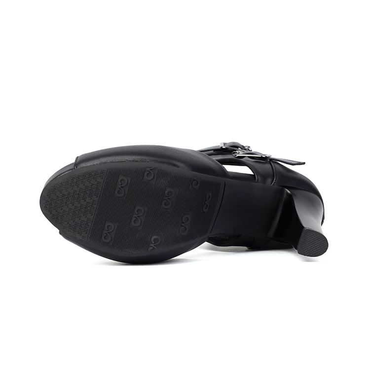 Thong Short High Heel Peep-Toe Boots