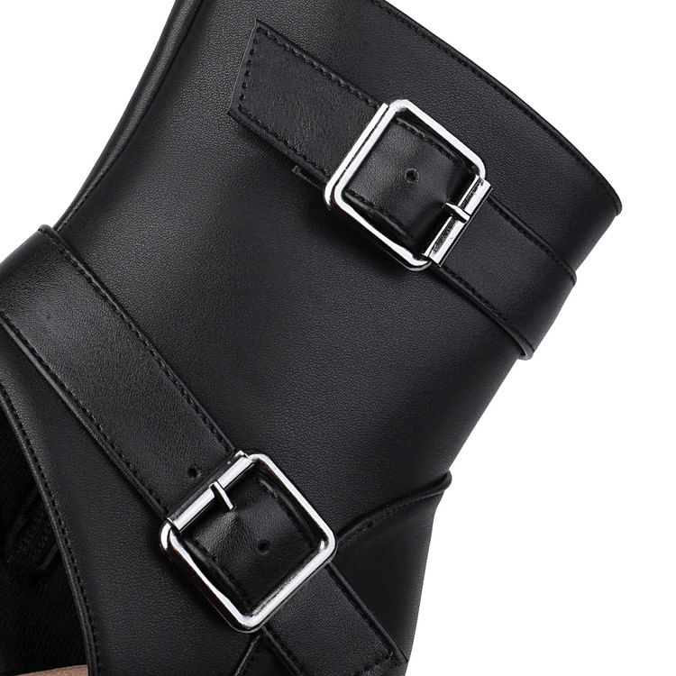 Thong Short High Heel Peep-Toe Boots