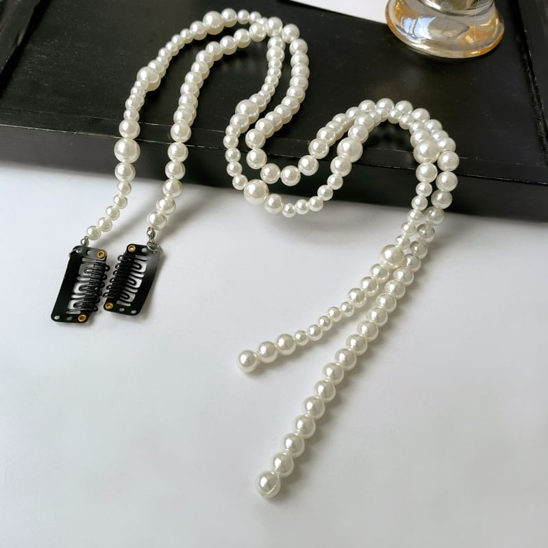 Faux Beaded Hairband Pearl