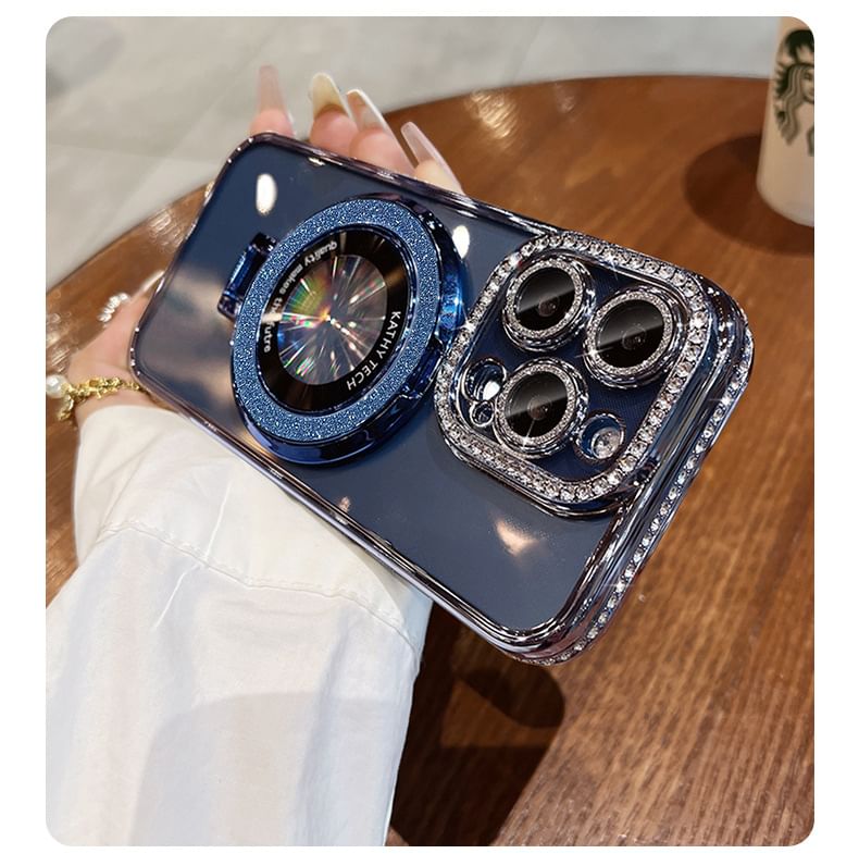 Rhinestone (Compatible Stand Transparent Phone with Case MagSafe) Magnetic