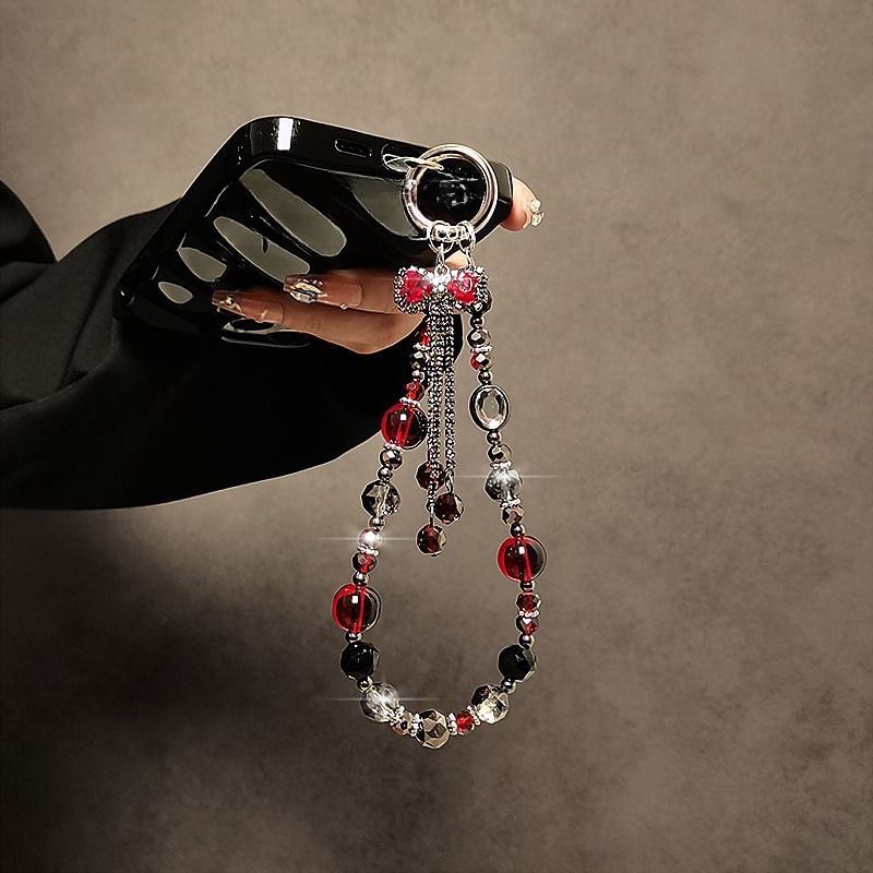 Phone Bow Crystal Faux Strap