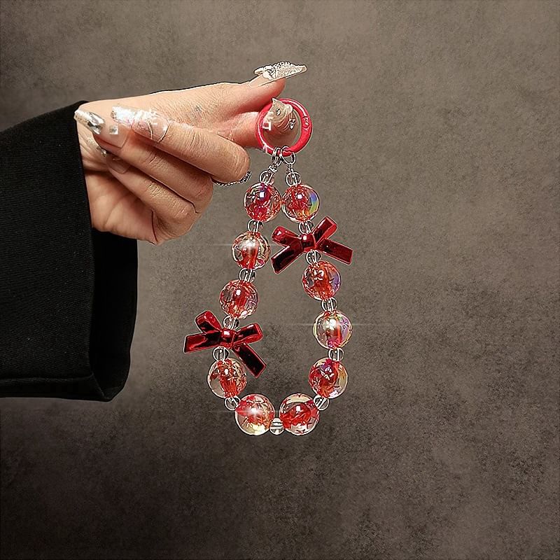 Crystal Strap Bow Phone Faux