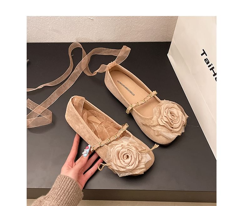 Flower Jane Strap Flats Accent Mary Ankle