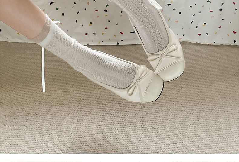 Bow Leather Flats Patent