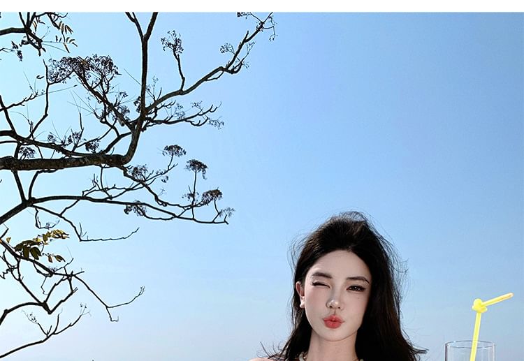 Strap Dress V-Neck Ruched Spaghetti A-Line Plain Maxi