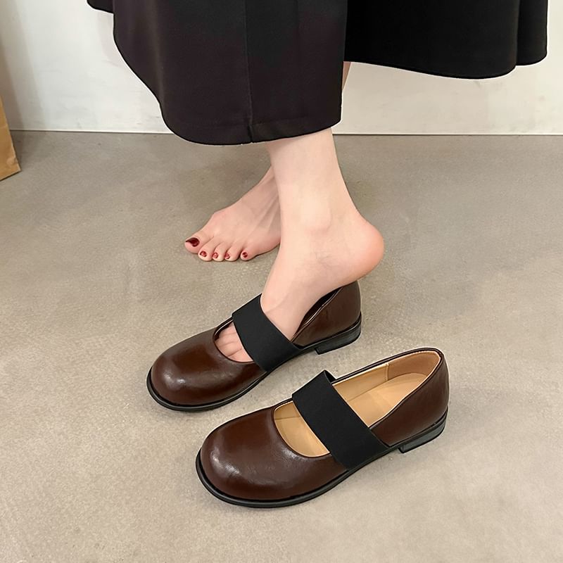 Faux Leather Pumps Mary Jane