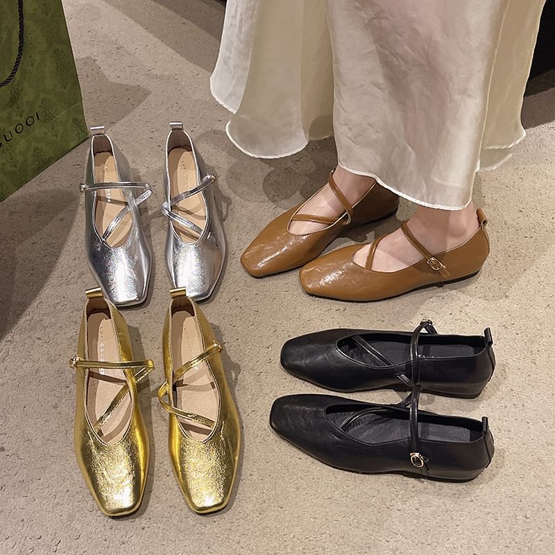 Square Toe Mary Jane Pumps Wedge Hidden