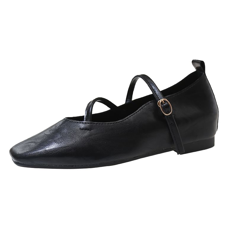 Square Toe Mary Jane Pumps Wedge Hidden