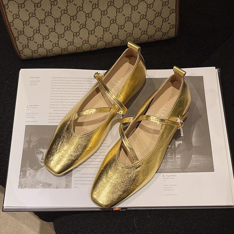 Square Toe Mary Jane Pumps Wedge Hidden