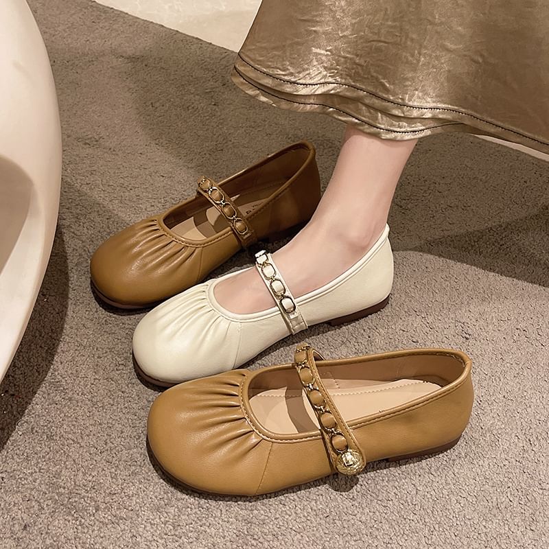 Ruched Jane Mary Flats