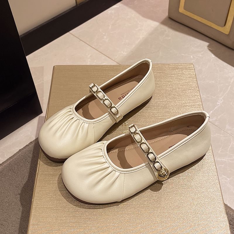 Ruched Jane Mary Flats