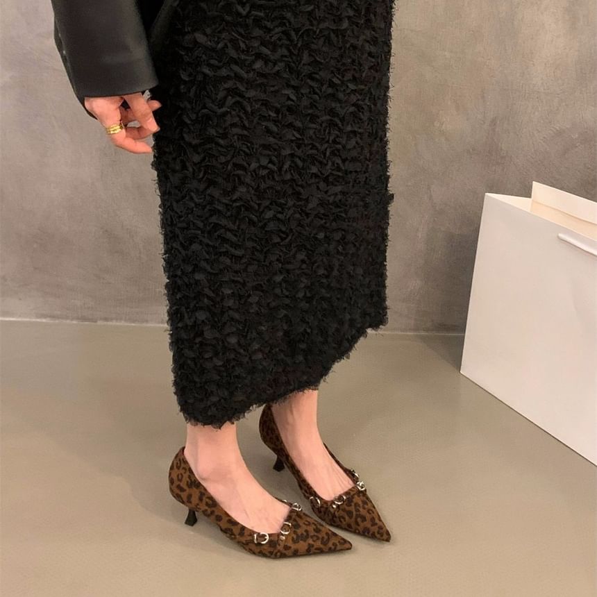 Buckled Toe Kitten Pumps Heel Pointed