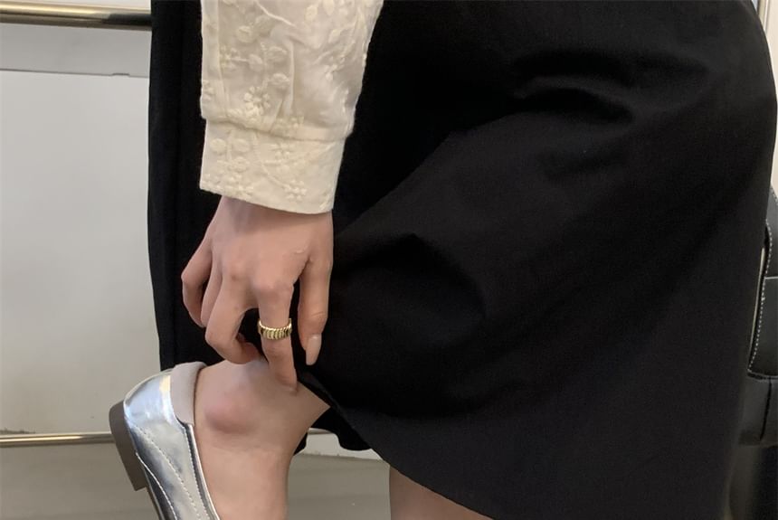 Two Tone Lace-Up Faux Leather Sneakers