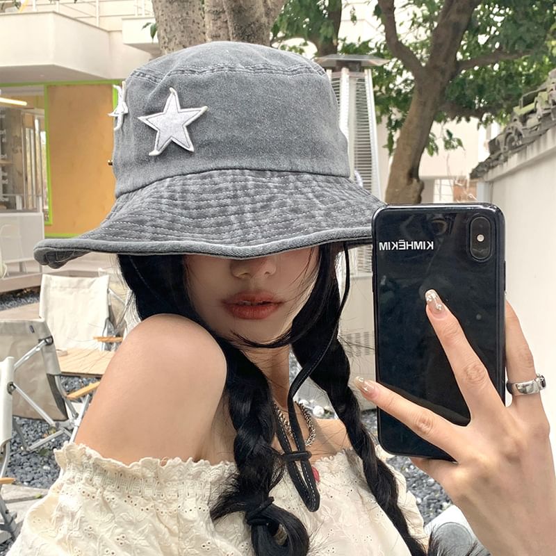 Boonie Washed Star Hat Applique