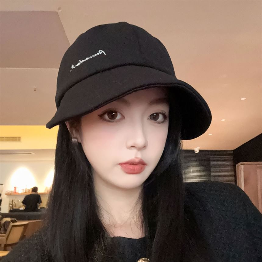 Cap Brim Embroidered Wide Lettering
