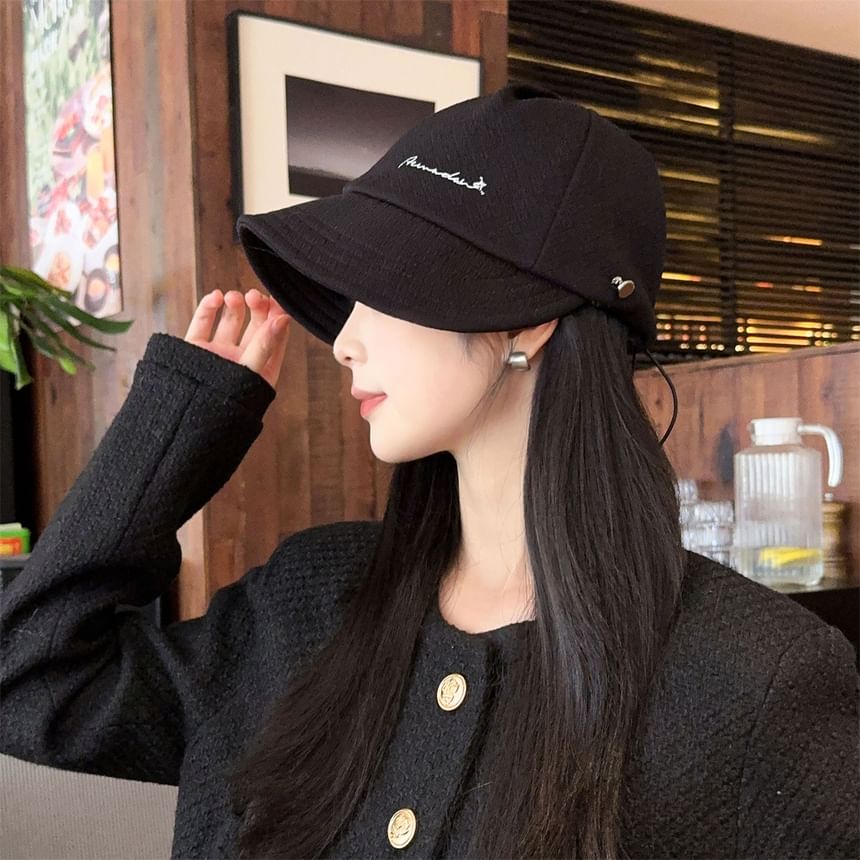 Cap Brim Embroidered Wide Lettering