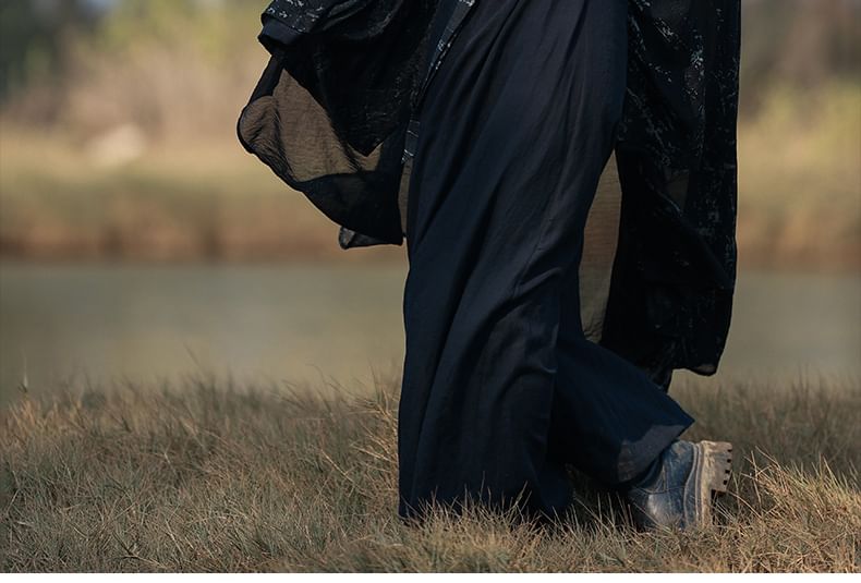 Long Sleeve Wrap Dress with Tie-Dye Jacket and Belt Set