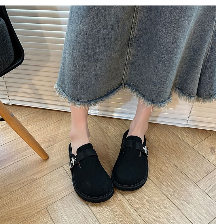 Slip-On Clog Mules With Buckle