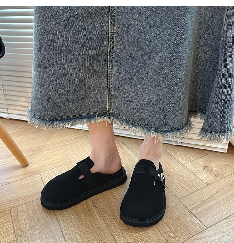 Slip-On Clog Mules With Buckle