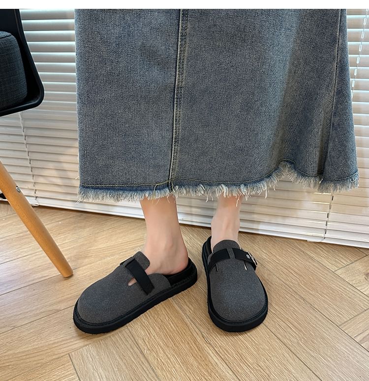 Slip-On Clog Mules With Buckle