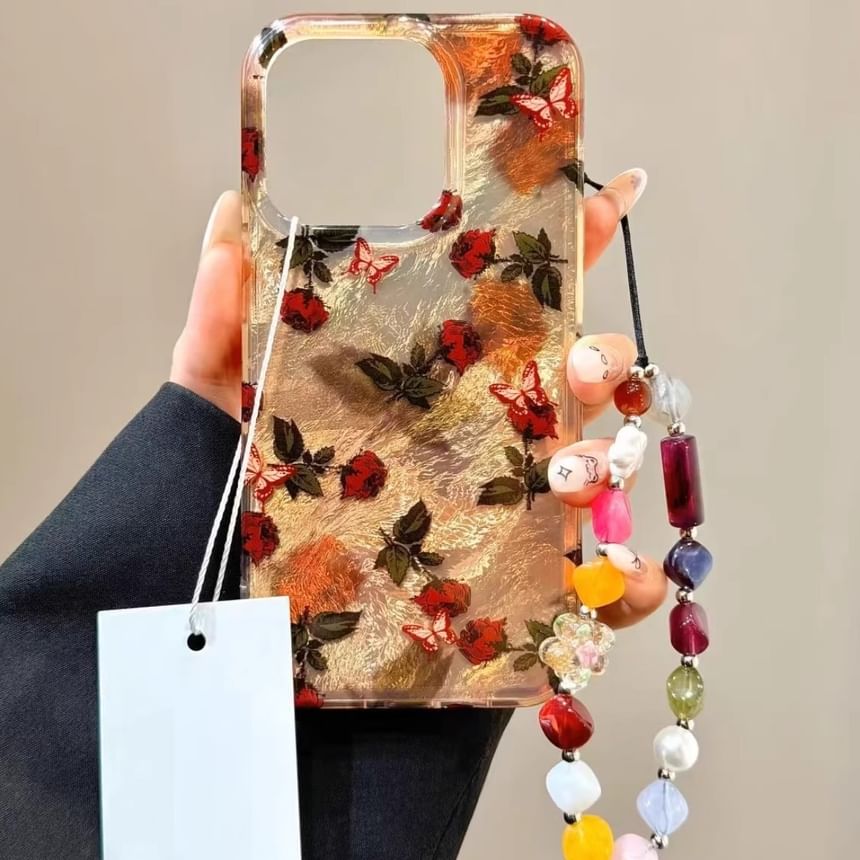 with Phone Strap Leaf Case