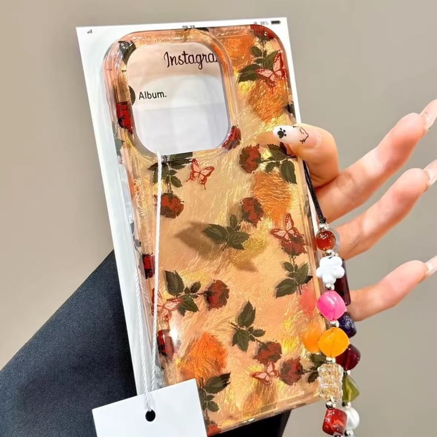 with Phone Strap Leaf Case