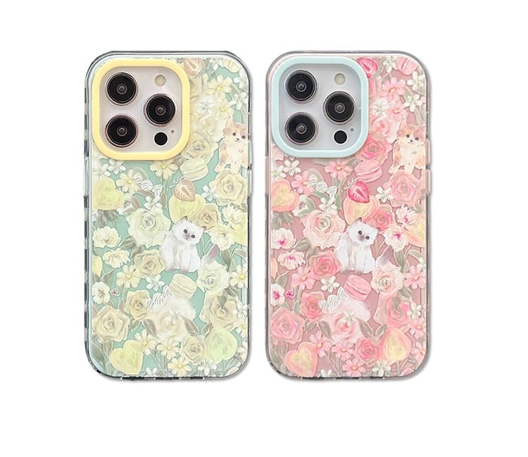 Floral Case Cat Phone