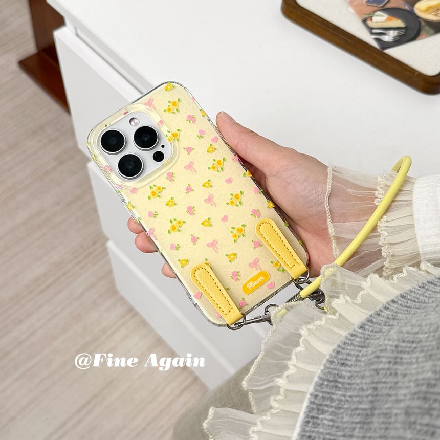 Strap Floral Case with Phone