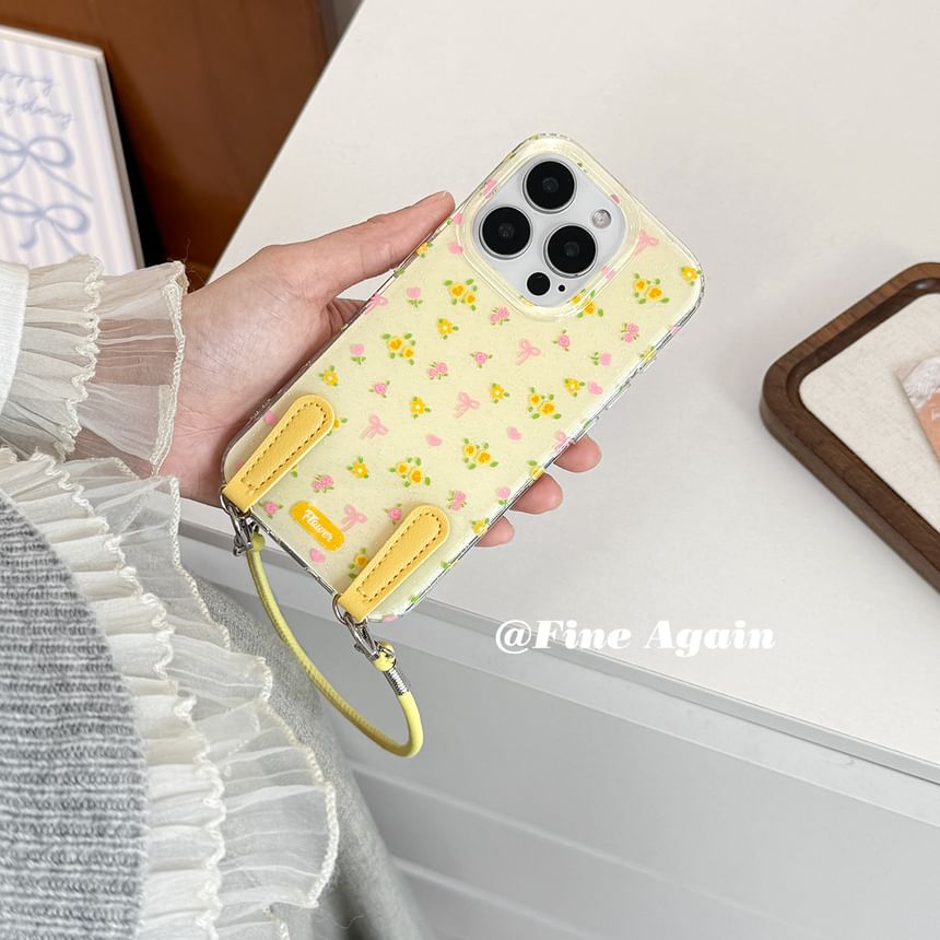Strap Floral Case with Phone