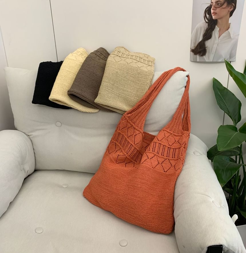 Bag Tote Knit Pointelle Plain