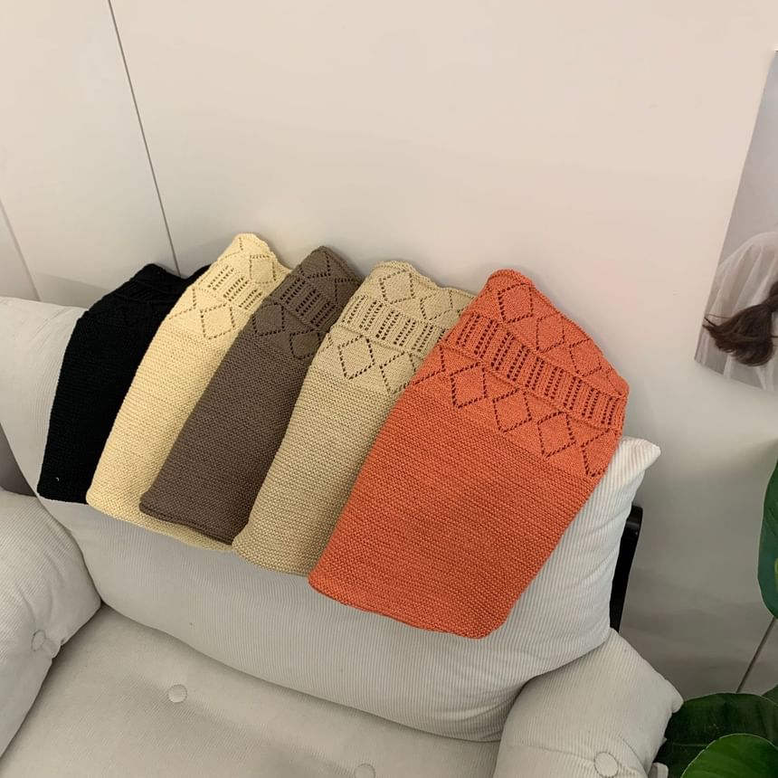 Bag Tote Knit Pointelle Plain