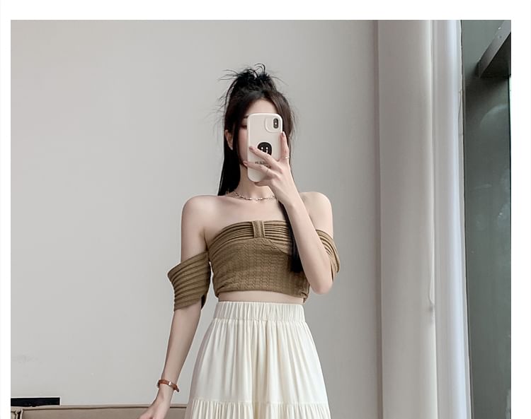 Skirt Maxi High Rise Plain A-Line