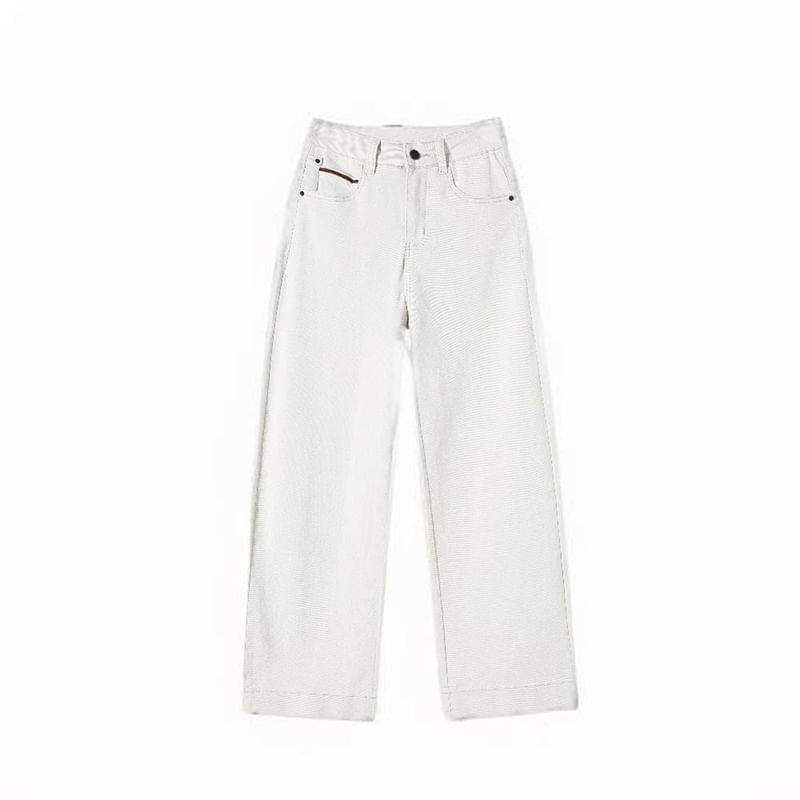 Rise Leg Wide High Contrast Jeans Trim