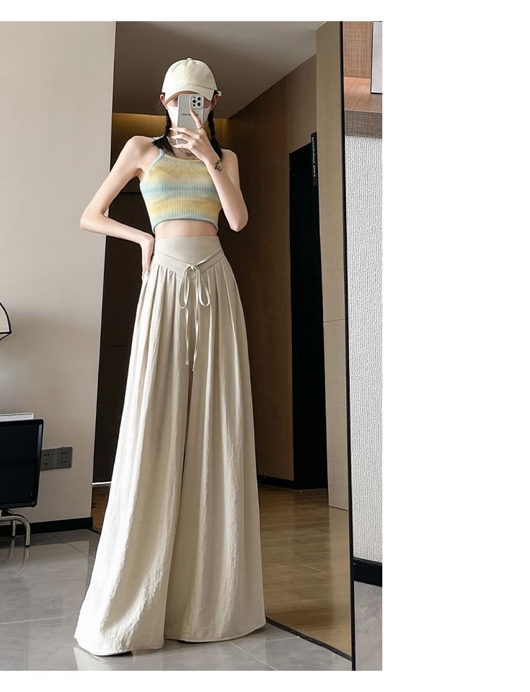 Waist (Various Designs) Plain High Leg Inverted Wide Pleated Pants