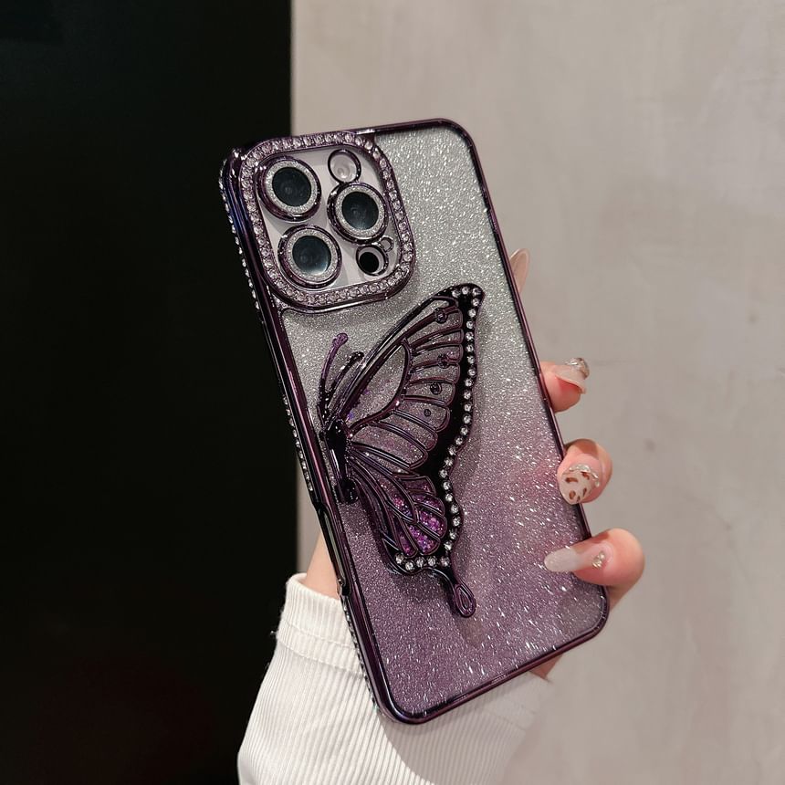 Embellished Butterfly Stand Case Phone
