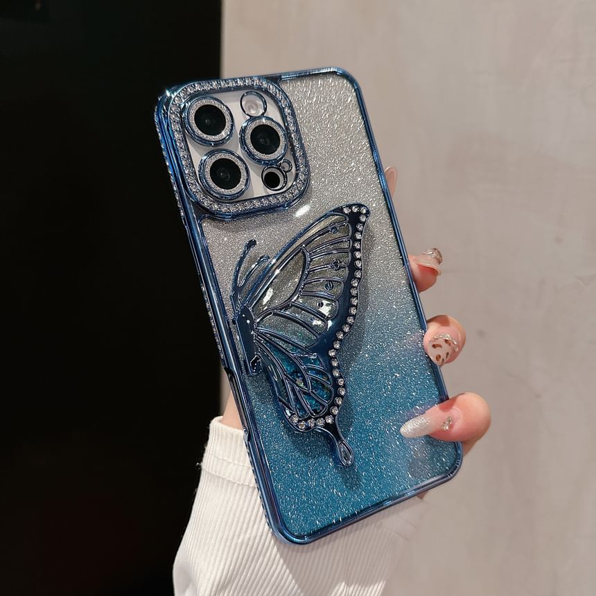 Embellished Butterfly Phone Stand Case