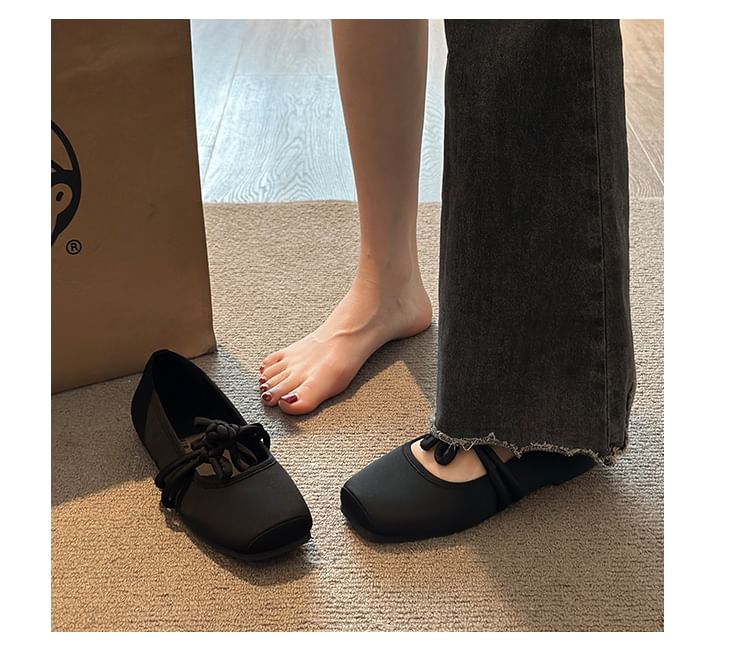 Flats Mary Plain Toe Buttoned Frog Jane Square