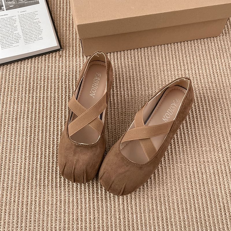 Cross Hidden Wedge Mary Strap Jane Shoes