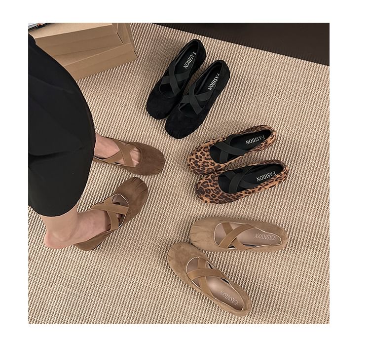 Cross Hidden Wedge Mary Strap Jane Shoes