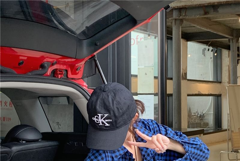 Button Collared Plaid Shirt Up Long-Sleeve