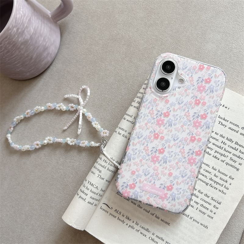 / Set Strap Phone Floral Case