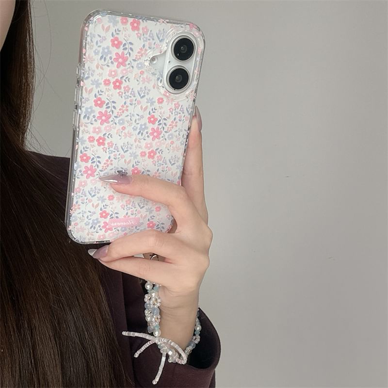 / Set Strap Phone Floral Case