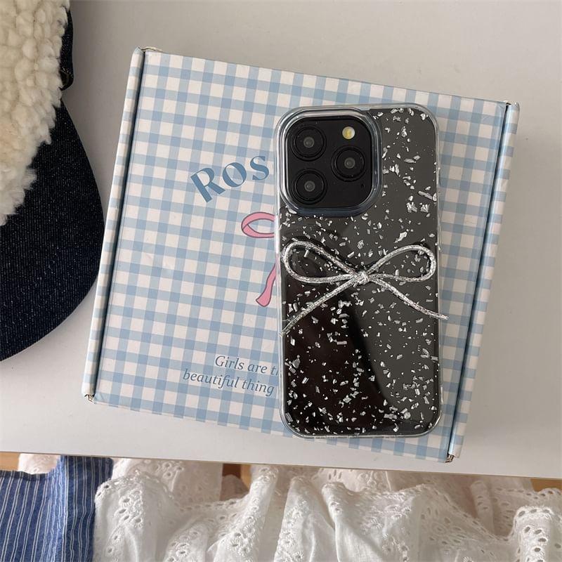 Phone with Case Bow Leaf Gold