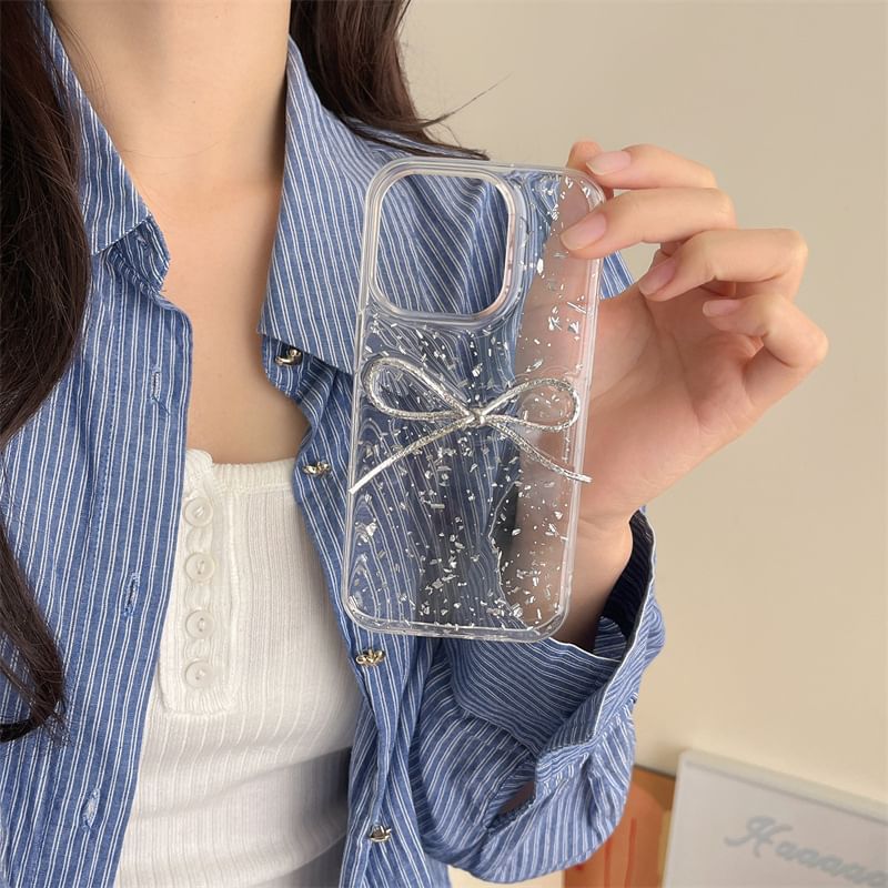 Phone with Case Bow Leaf Gold