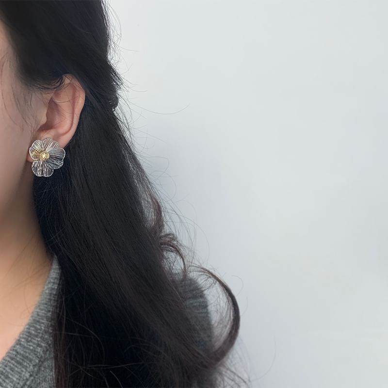 Earring Flower Ear Stud Clip-On /