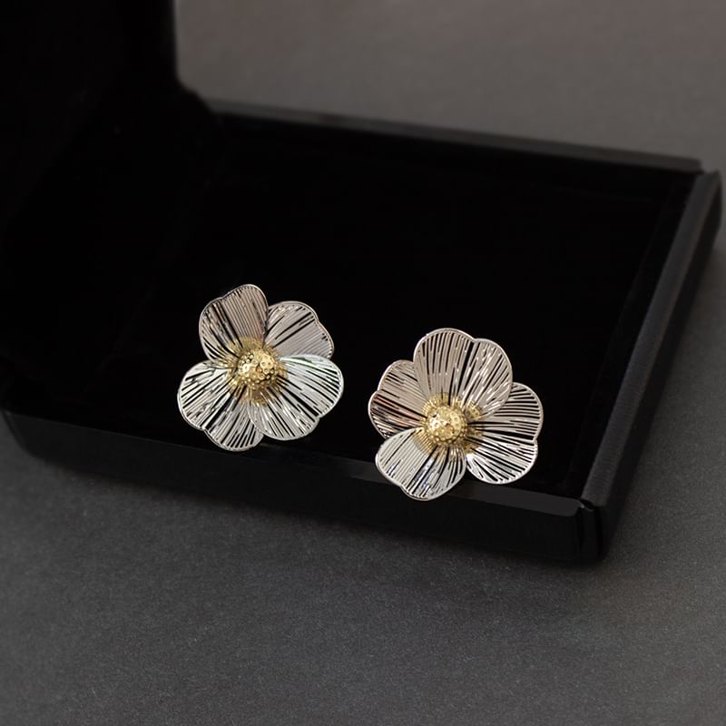 Earring Flower Ear Stud Clip-On /