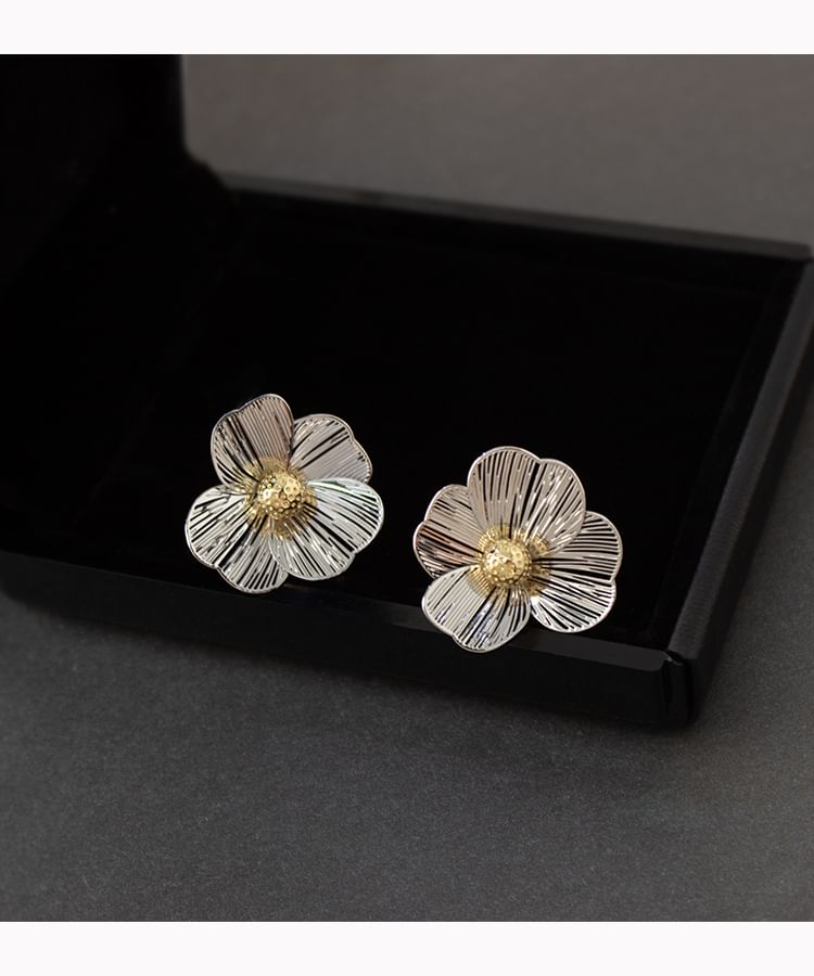 Earring Flower Ear Stud Clip-On /
